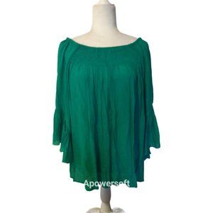 CHICOS - Green -Gauze Peasant Top - Size 3
